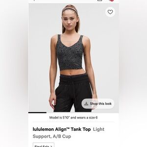 NWOT Lululemon Athletica Black Floral Activewear Top